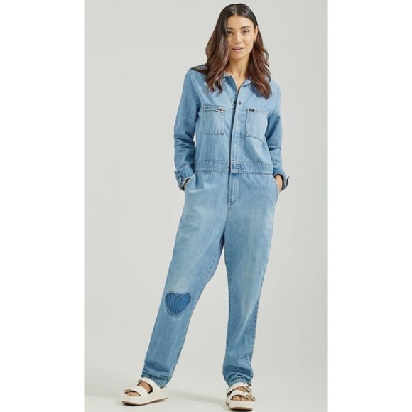 Lee Pants - NEW Lee Union alls denim free people jumpsuit medium
